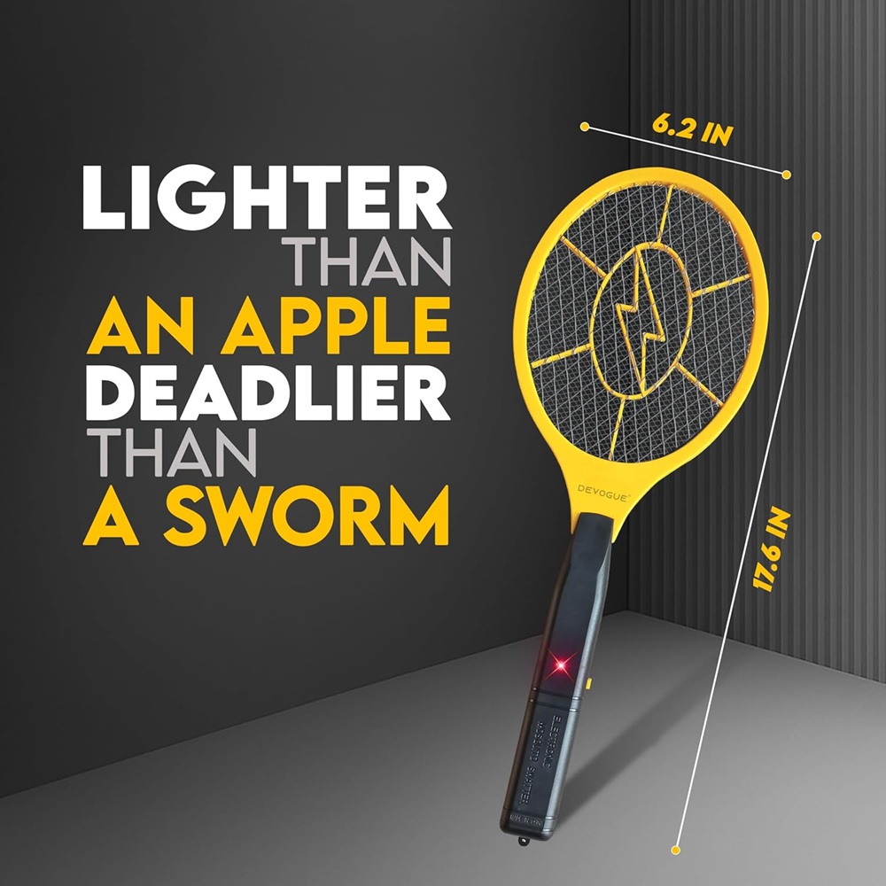 Pack of 2 Electric Fly Swatter Bug Zapper Battery Operated Flies Killer Indoor & Outdoor Pest Control Mosquito Zapper and Insect Catcher Racket (Packing May Vary)