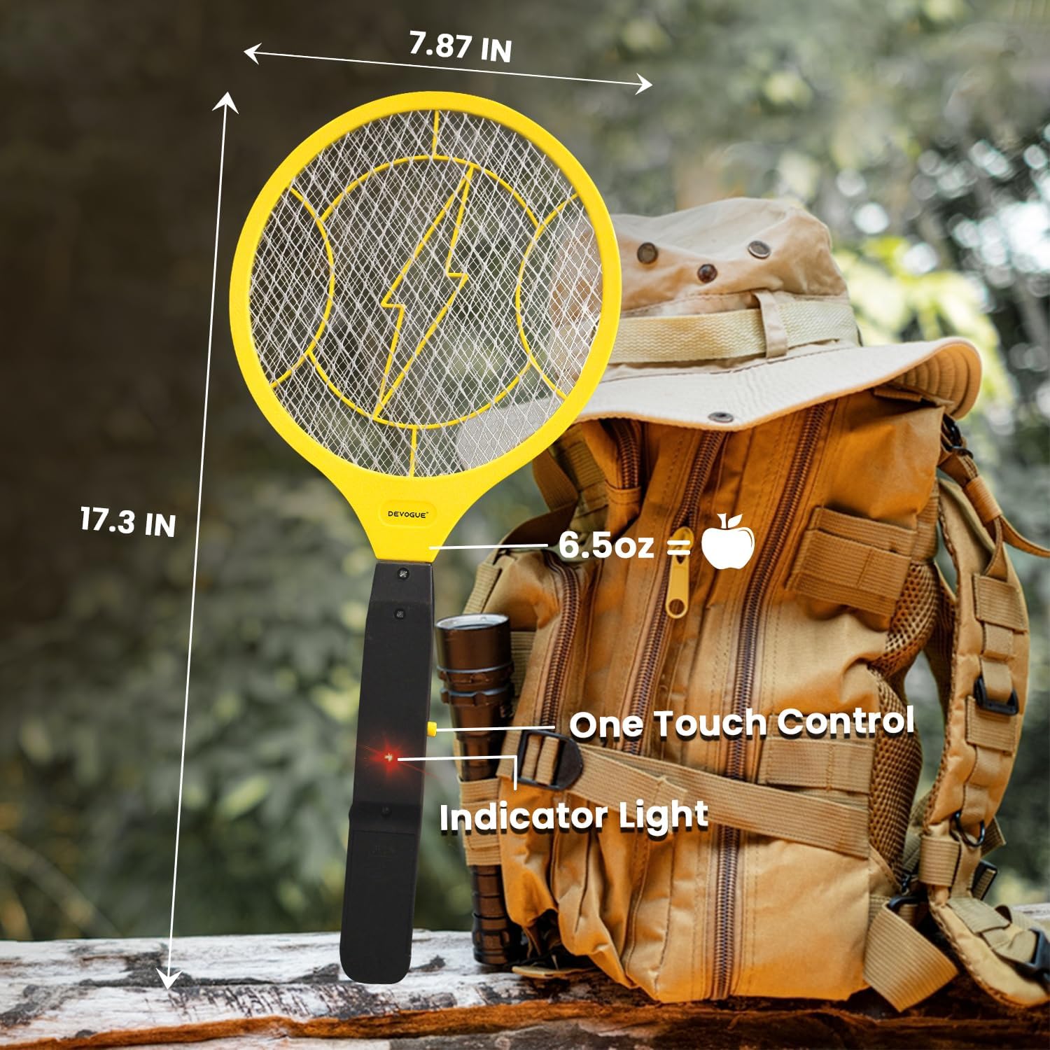 Electric Fly Swatter - Weight Like Apple - 2AA Battery Powered (not incl.) - 3-Layer Protection Grid Bug Zapper Racket for Home Bedroom Kitchen Office Backyard Patio Indoor Outdoor