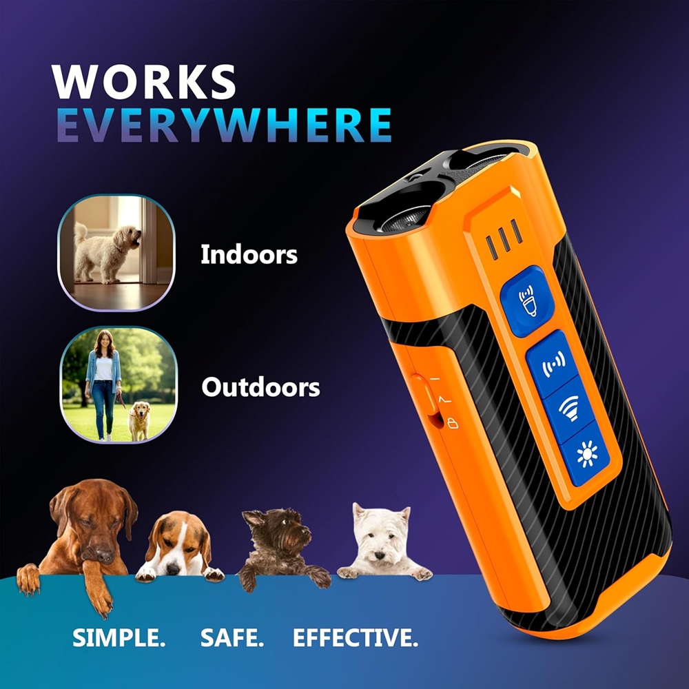 Dog Bark Deterrent Devices with Different Training Modes – Rechargeable Anti Barking Device for Dogs – 10 to 12 Meter Long Range Ultrasonic Dog Bark Deterrent